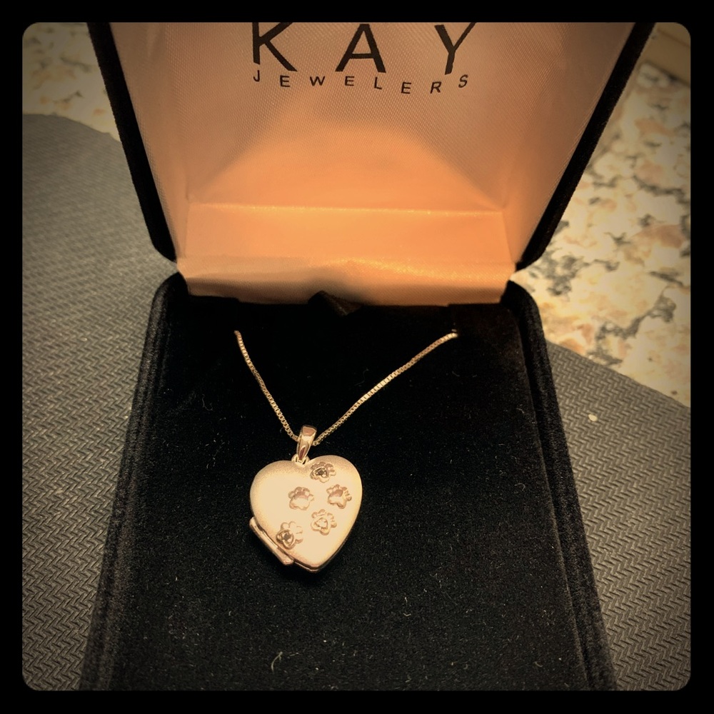 Paw Print Heart Locket